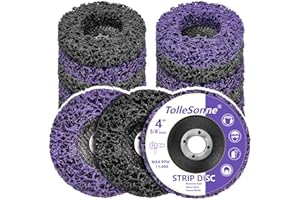 TOLLESONNE 10 Pack Strip Discs 4 inch Quick Stripping Wheel Paint Stripper for Angle Grinder Clean and Remove Paint Coating Rust Welds Oxidation for Metal and Wood (4" x 5/8")