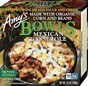 Amy's Frozen Meals, Mexican Casserole Bowl, 9.5 oz | Made With Organic Corn and Beans, Microwave Meals
