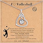 C-leen Volleyball/Soccer/Softball/Baseball Necklace Gifts for Women, Dainty Silver Volleyball/Soccer/Softball/Baseball Gifts Jewelry for Women Teens Lover