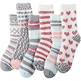 HIALTODAY Winter Fuzzy Socks Womens Cozy Fluffy Warm Socks for Women Mom,Birthday Christmas Gifts for Her