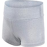 Dancina Gymnastics Shorts Athletic Dance Wear - Little Big Girls Classic and Metallic Sparkle