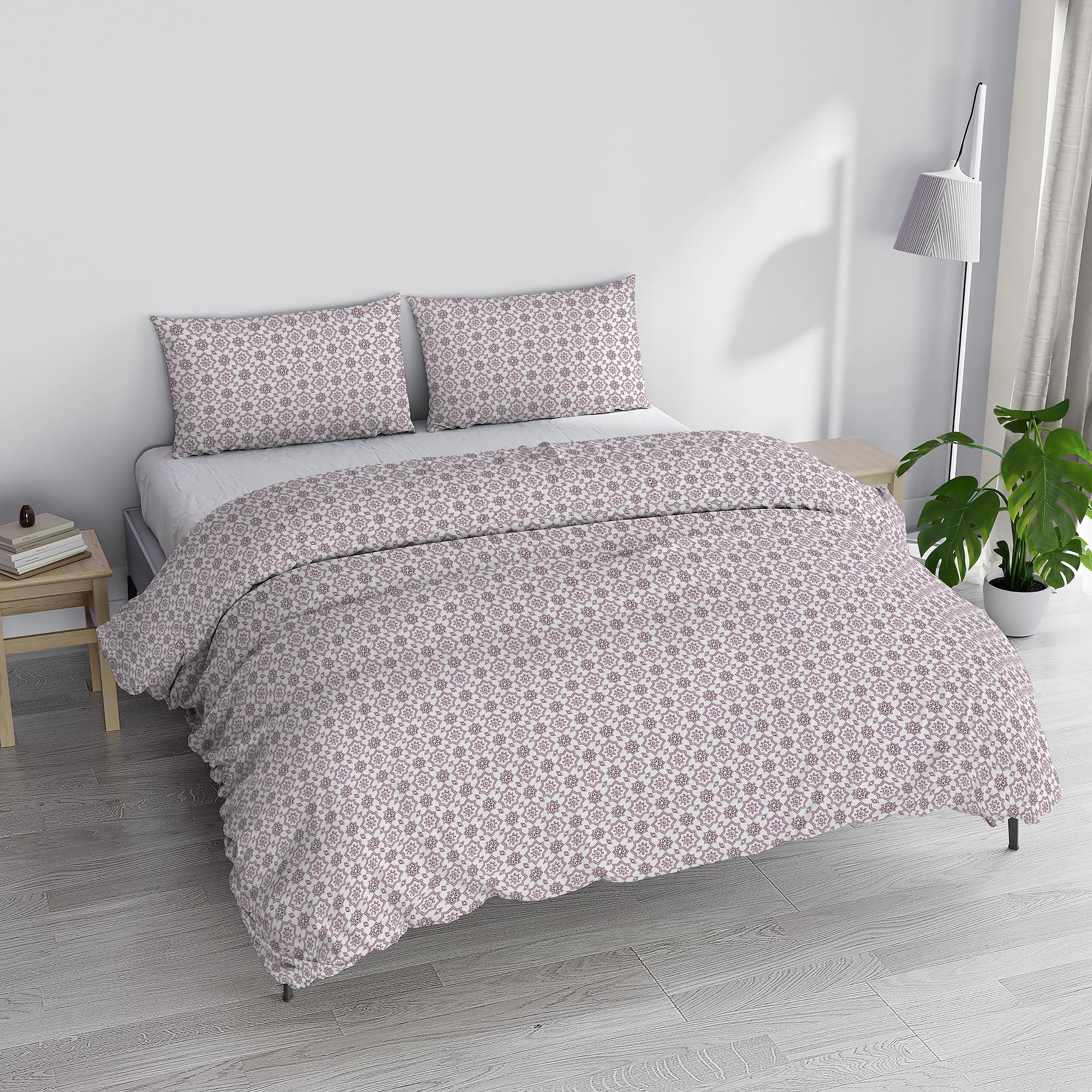 PRINTED COLORS Duvet Cover Set, Made in Italy, Pink Flow, Double