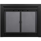 Pleasant Hearth Carlisle Fireplace Glass Door, Medium (CL-3001), Black