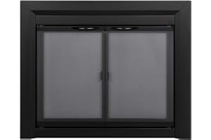 Pleasant Hearth Carlisle Fireplace Glass Door, Medium (CL-3001), Black