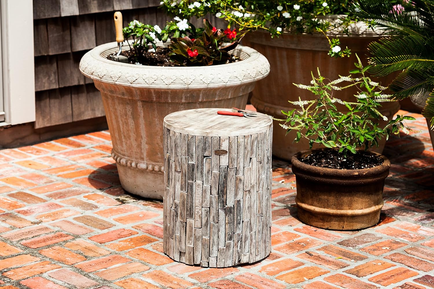 Patio Sense 62420 Garden Stool, Elyse Natural Round: Garden & Outdoor
