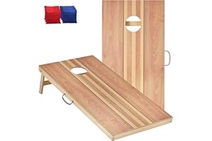 Sportdo Cornhole Set 4'x2' Cornhole Board Sets with Bags Regulation Size, Corn Hole Games for Adults Outdoor Bean Bag Toss Game, Solid Wood