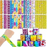 AMOR PRESENT 48 PCS Slap Bracelets for Kids, Snap Bracelet End of Year Gifts from Teacher Classroom Prizes Birthday Party Favors Goodie Bags Stuffers