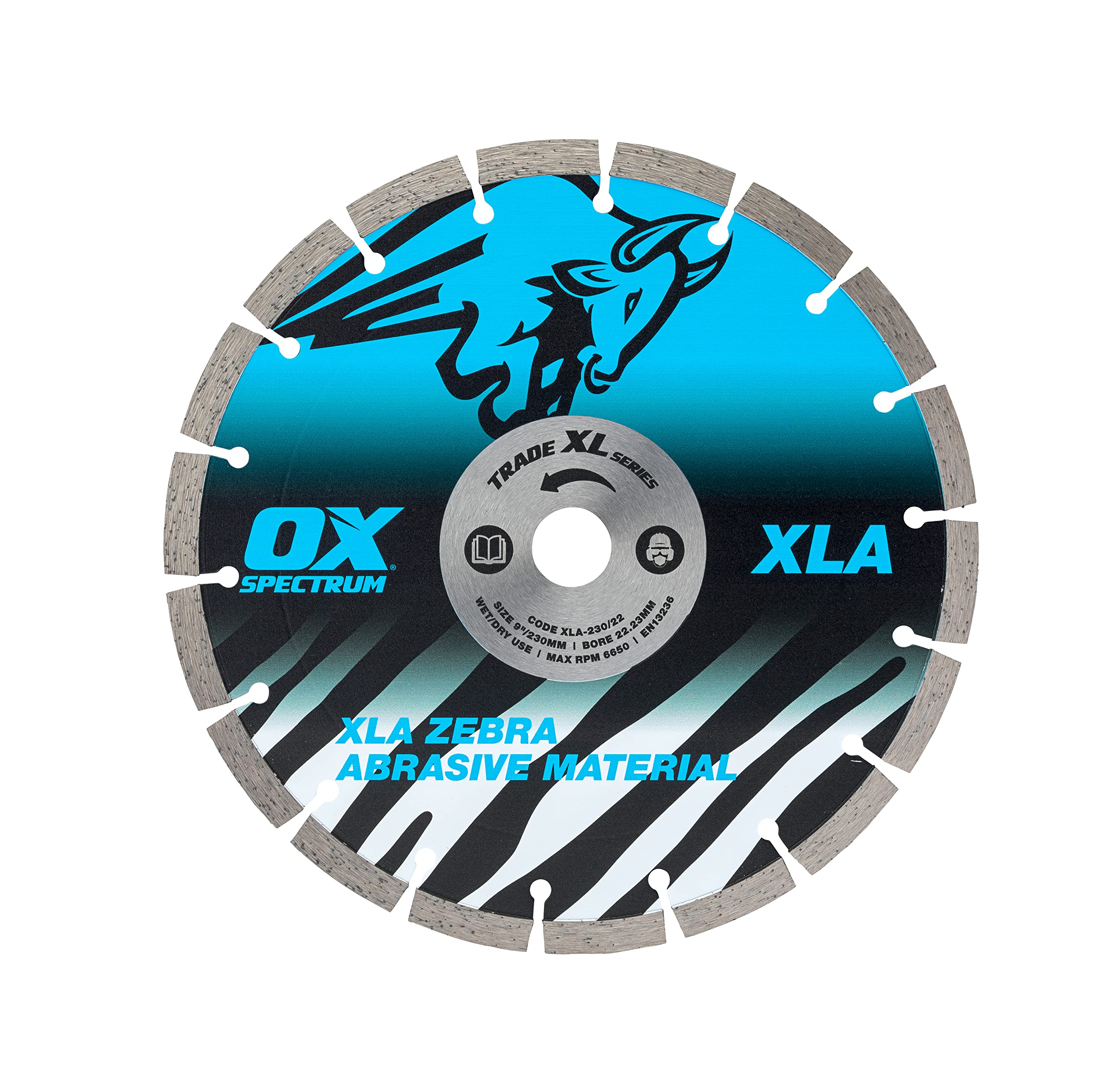 OX Tools Trade XL Abrasive Diamond Blade - 230/22.23mm, Blue