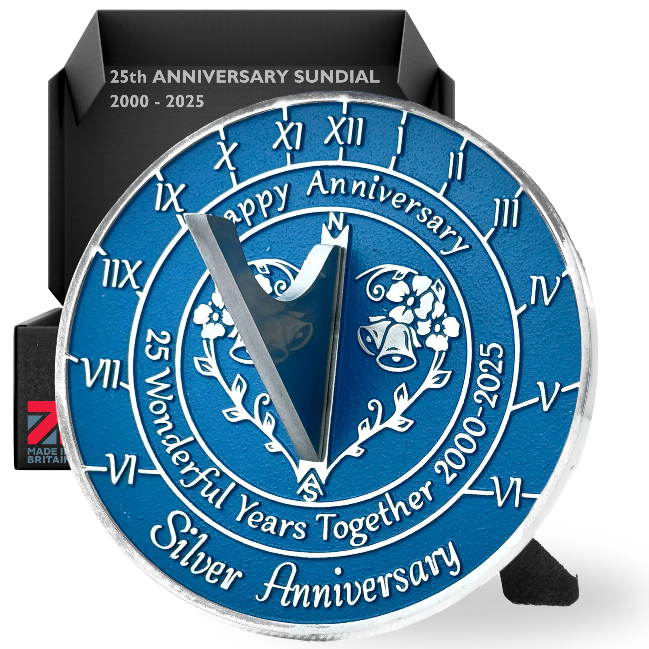 Photo 1 of Anniversary Sundial Gift for 25th Silver Wedding Anniversary in 2025 - Recycled Metal Home Decor Or Garden Present Idea - Handmade in UK for Him, Her Parents Or Couples 25 Year Celebration