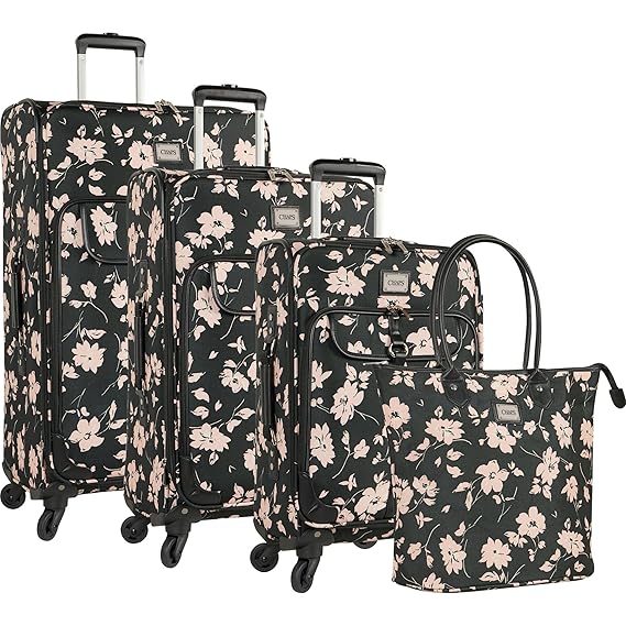 Chaps 4 Piece Spinner Luggage Set, Pink Floral Amazon.co.uk Luggage