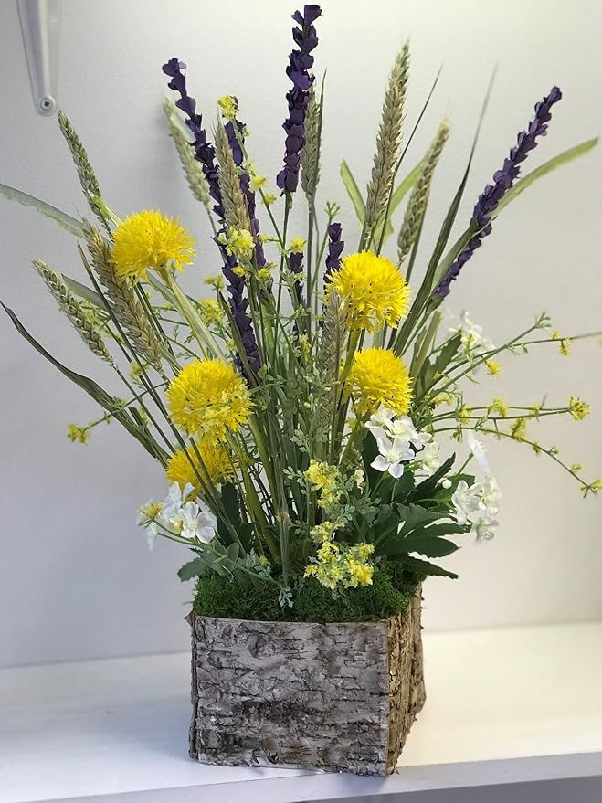 Artificial Flower Arrangement, English Heath Cornflower & Wild Flower