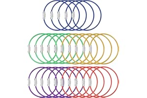Bidponds 25 Pack Assorted Color Wire Keychain Cable 2mm 6.3 Inches Nylon Coated Stainless Steel Screw Lock Key Ring Loop for Hanging Luggage Tags or ID Tags