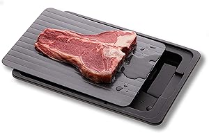 Thawing Tray for Frozen Food, Eco-friendly Rapid Defroster, Plate for Faster Defrosting Frozen Food, Family Fast Defrosting Tray, Rapid Defrosting Board for Steak with Drip Mat…