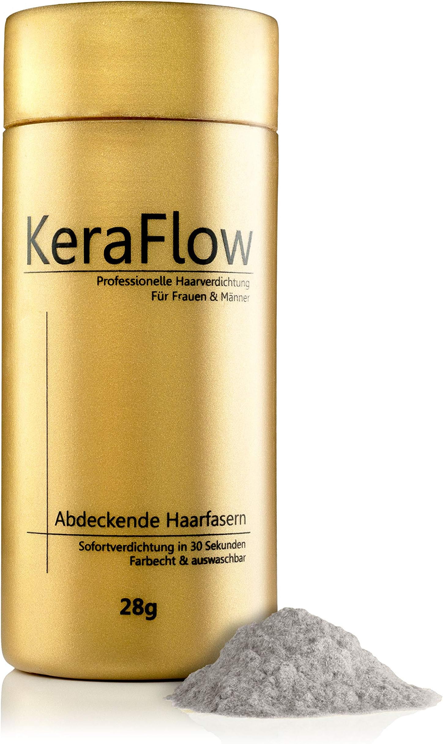 KeraFlow - Professional Hair Building Fibres- Hair Loss Concealer - Thickening Hair Fibres – 28g (Grey)