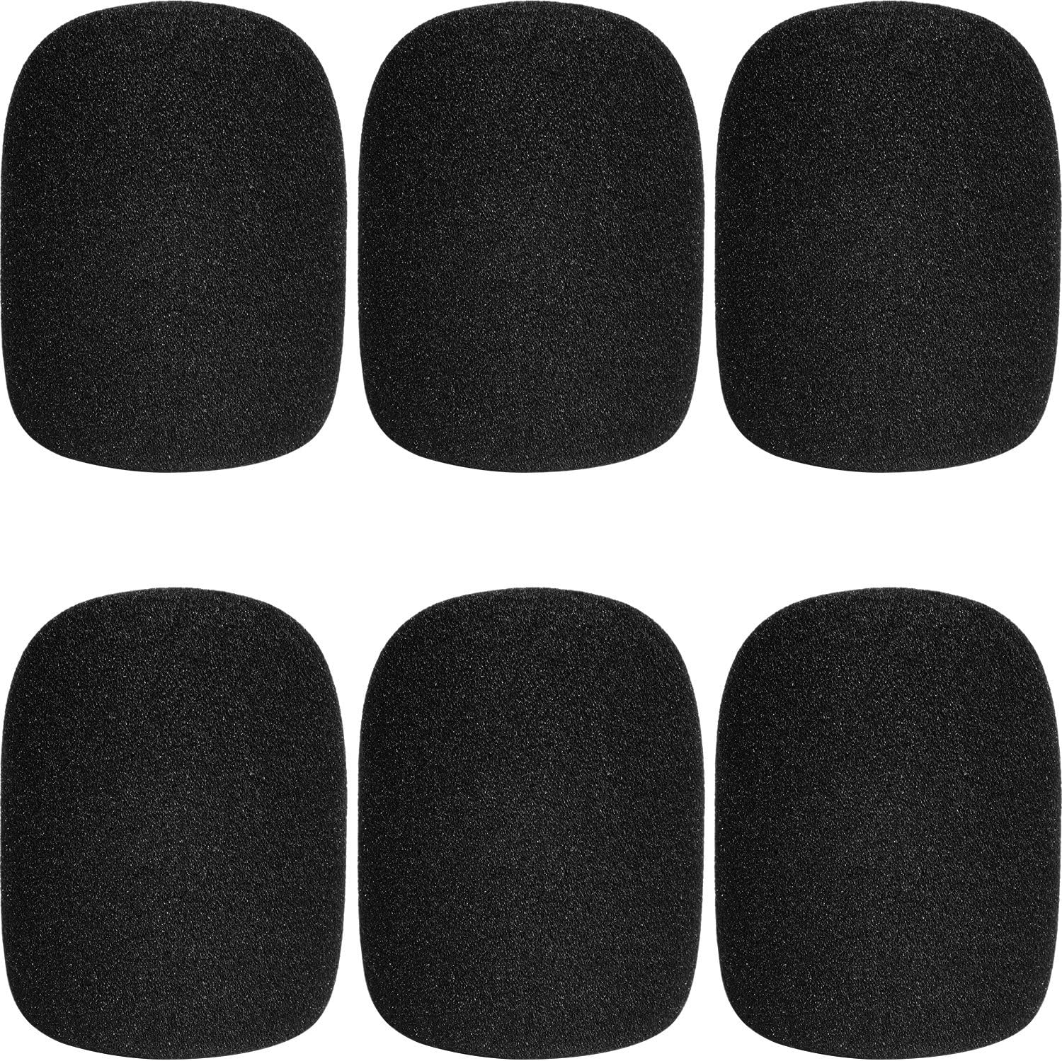 ChromLives Microphone Cover Microphone Windscreen Foam Cover Black Top Grade 6 Pack