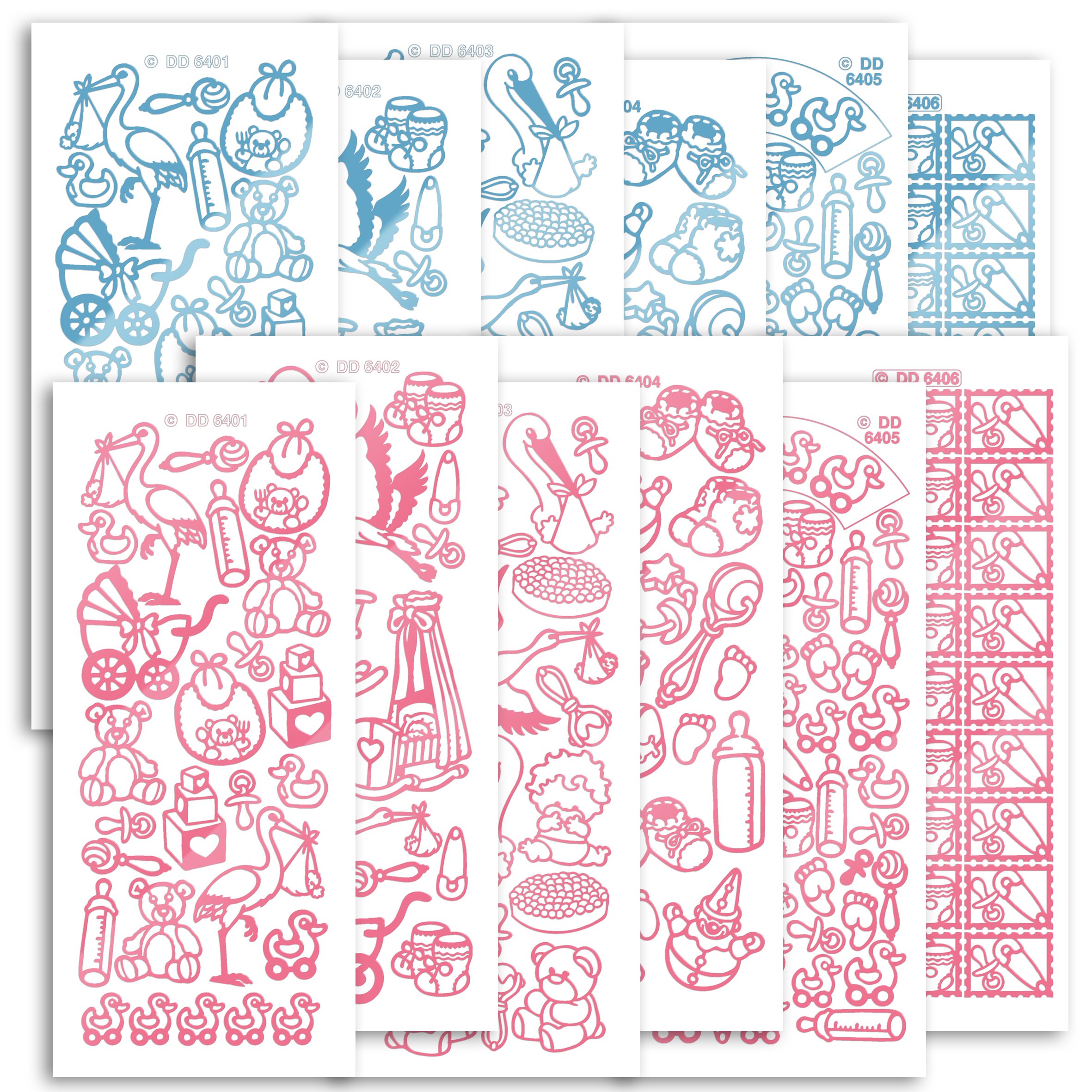 Peel Off Stickers Newborn pastel Stickers, Stickers, Multi-Colour, 23 x 10 x 1 cm