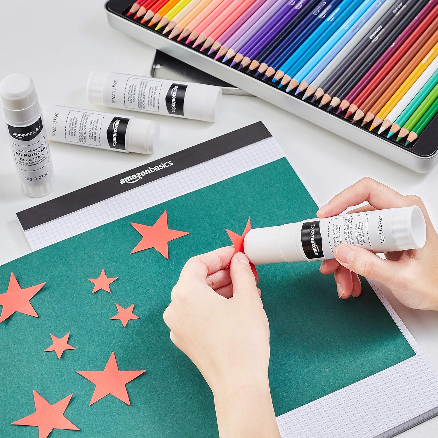 Basics Large Permanent Nontoxic Bulk Glue Sticks, Washable, 1.27 oz. Stick, 12-Pack : Office Products