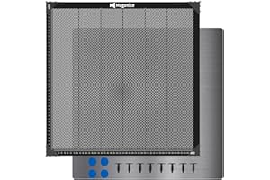 Mogonice Honeycomb Working Table 500x500mm 19.68''x19.68'', Magnetic Steel Honeycomb Laser Bed for Laser Cutter Engraver, Honeycomb Panel with Metal Tray & Engraving Materials(Working Area 450x450mm)