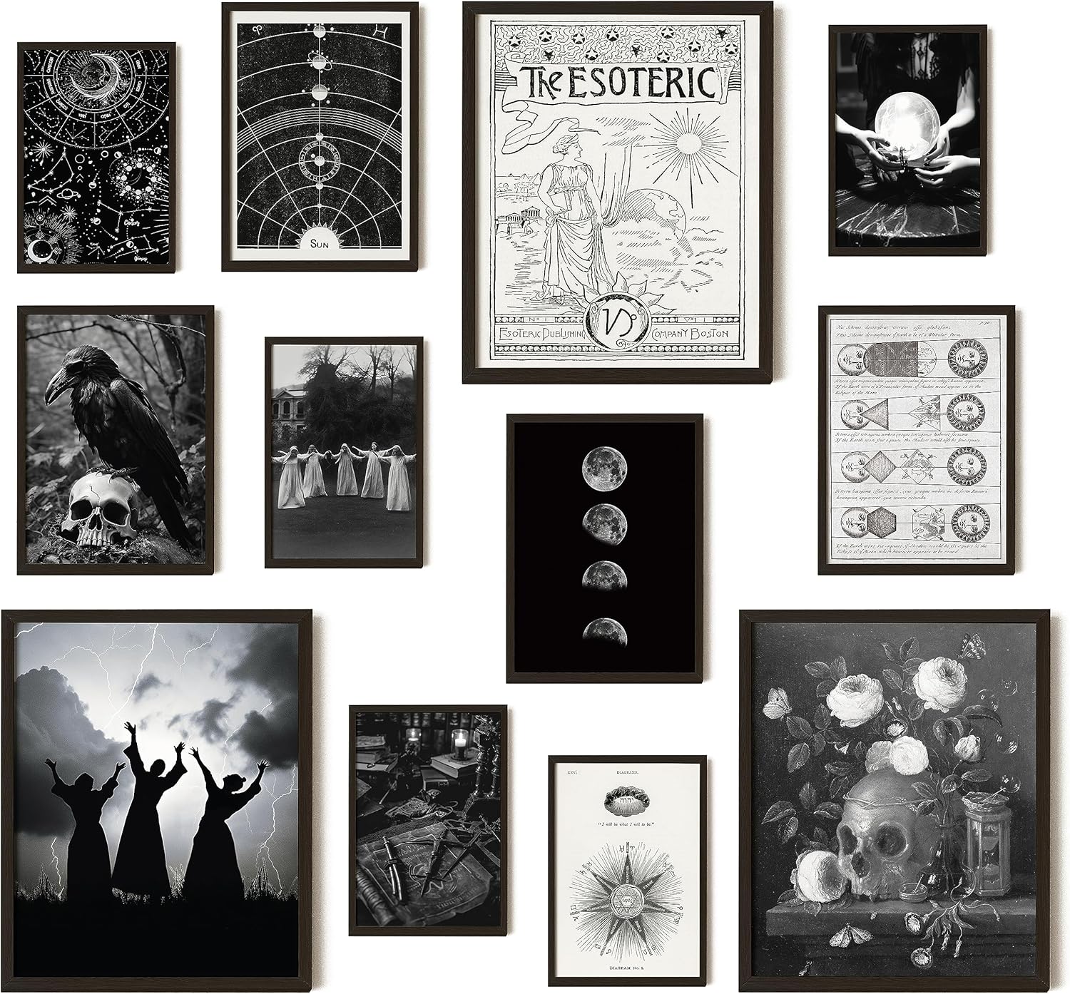 Wall Décor - 97 DECOR Gothic Home Decor - Witchy Decor Aesthetic Halloween Decor, Gothic Wall Decor, Spooky Home Decor, Goth Room Decor, Creepy Art Prints Scary Picture Witch Decoration for Home Bedroom (UNFRAMED)