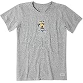Life is Good Women's Vintage Crusher Tee Rocket with Daisy, Heather Gray