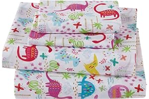 FANCY LINEN LLC INC Fancy Linen Dinosaur Pink Purple Turquoise Lime Green Sheet Set Girls/Teens New (Twin)