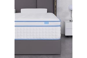 IYEE NATURE Queen Mattresses, 12 Inch Queen Size Hybrid Mattress Individual Pocket Springs with Foam,Queen Bed in a Box with Breathable and Pressure Relief,Medium Plush,Bule