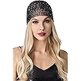 BABEYOND 1920s Beaded Cap Headpiece Belly Dance Cap Exotic Cleopatra Headpiece for Gatsby Themed Party (Black)