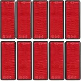 FajerminArt 10 Pack Red Reflectors Self-Adhesive Rectangular, Quick Mount | Road Safety Stick-on Rear Reflectors for Mailboxes Driveway Trailer Caravan Truck Lorry or Agricultural Machines Tunnels