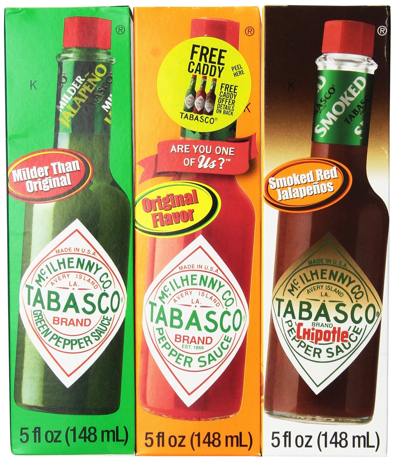 Tabasco Gift Set 3 Pack of Flavors (Milder Jalapeno