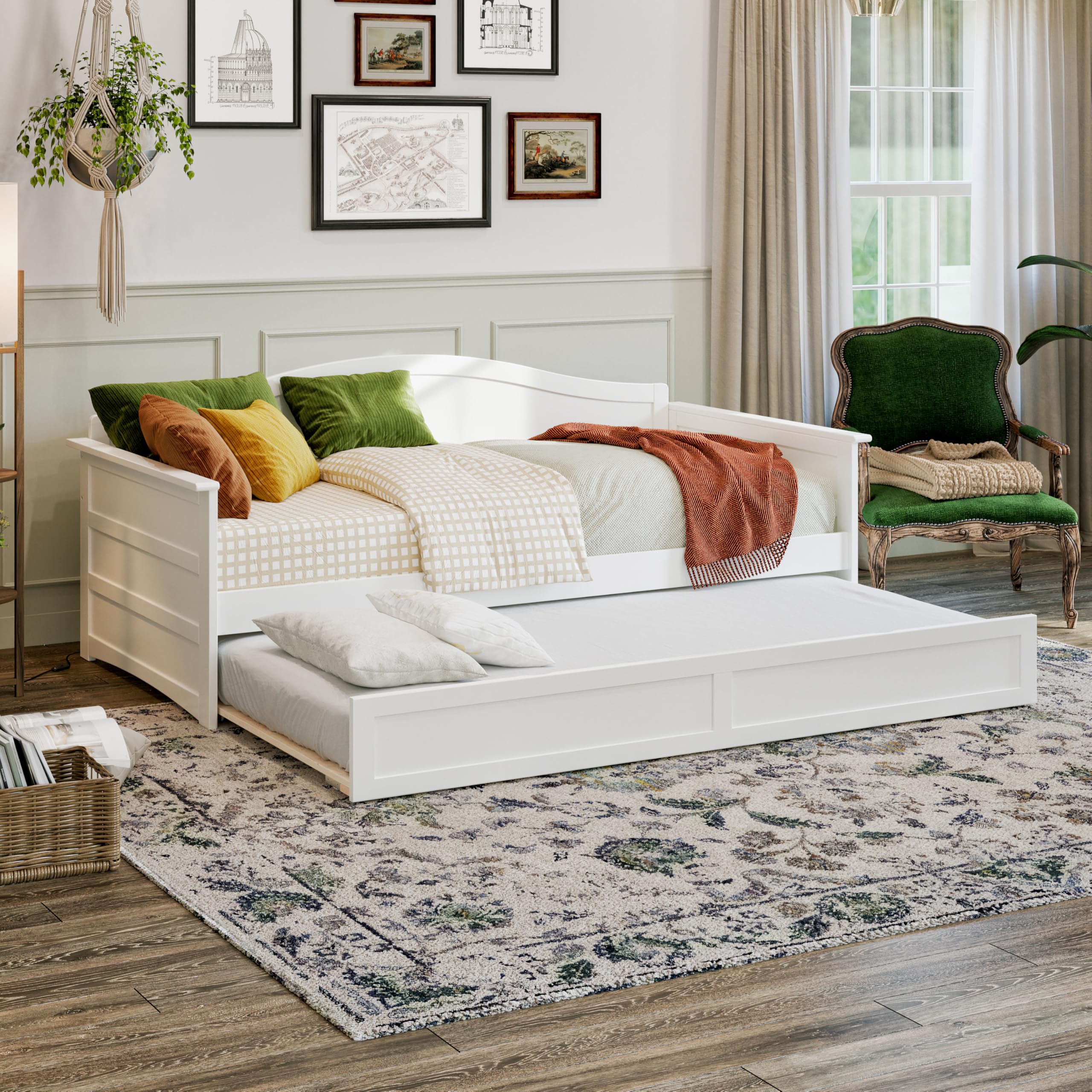 Photo 1 of ***BOX 2 OUT OF 3 -- MISSING HARDWARE****
AFI, Acadia Twin Size Wood Daybed Frame with Twin Trundle, White