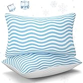 SLEEPDIARY Pillows Queen Size Set of 2 – Adjustable Shredded Memory Foam Cooling Bed Pillows, Custom Loft for Side, Back, and Stomach Sleepers, Shape-Retaining Support & Washable Cover