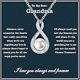 MGOOL Great Grandma Gifts 925 Sterling Silver Pearl Pendant Necklace For Grandma Jewelry Birthday Christmas Mother’s Day Gifts For Nana