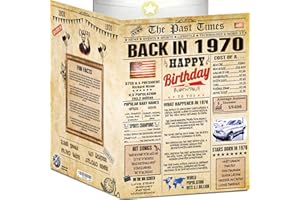 BACK2TIME 55th Birthday Card for Women Men - Back In 1970 Newspaper - 55th Happy BIRTHDAY card - 55th birthday gift for Her Him - JUMBO A4 size - 55th birthday decorations - Best gifts for 55 year old man woman