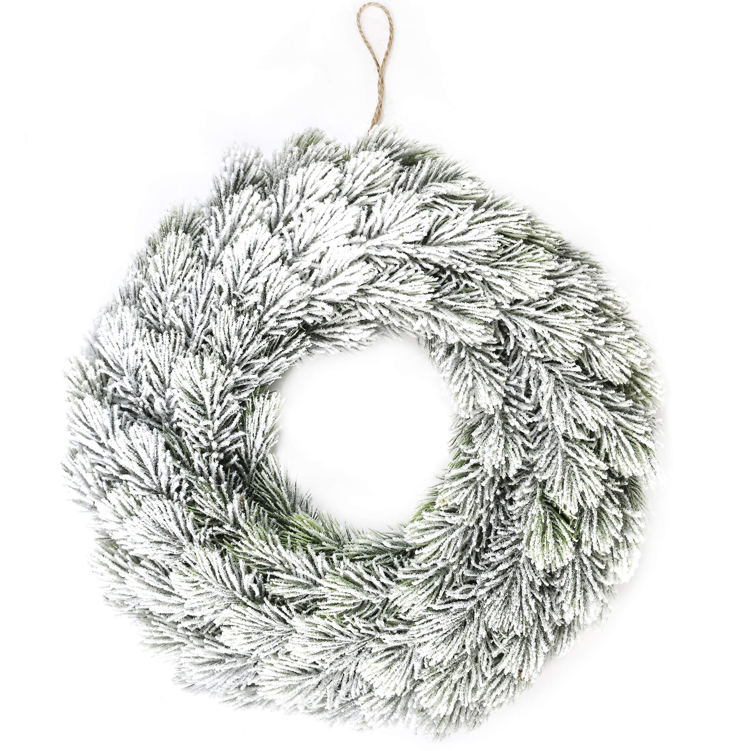 By Robelli Large Festive Wooden Shabby Chic Christmas Door Wreathes - Pink, Blue, Pinecones, Snow Effect, Tree Designs (40cm Tree w/Snow Effect)