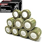 FRESINIDER 9 Rolls Self Adhesive Wrap Athletic Tape Gauze, Breathable Elastic Cohesive Bandage for Sports Injury & Pet (7 Pcs 2" x 5 Yards + 2 Pcs 1" X 5 Yards) (Forest Camo)