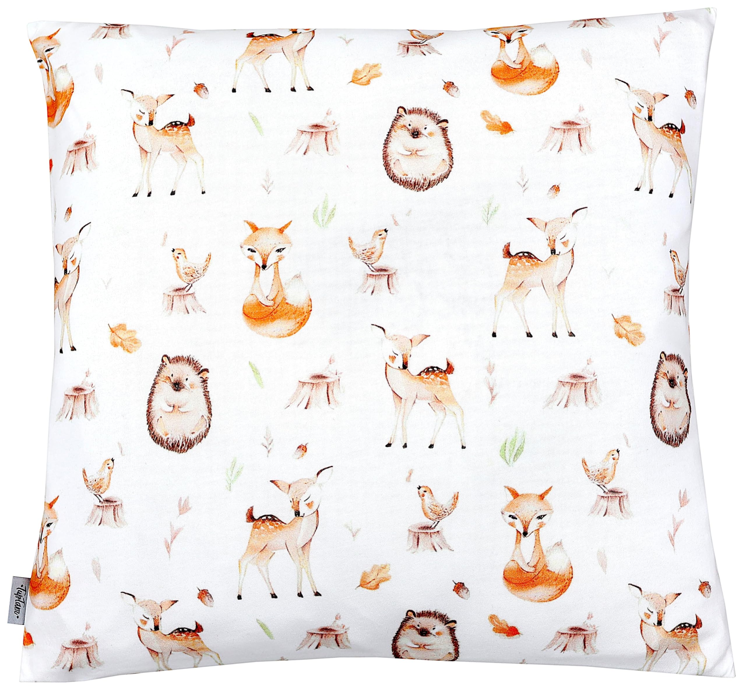 TupTam Children's Pillow Case with Decorative Patterns Pillows for Baby and Kids Room, Forest animals/hedgehogs/deer, 40 x 60 cm — image 1