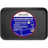 New Star Foodservice Non-Slip Tray, Black, 18-Inch x 26-Inch | Restaurant Grade, Plastic, Rubber Lined, Rectangular