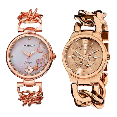 Akribos XXIV Ladies Rose Gold Watch Set AK677RG Kuwait Ubuy