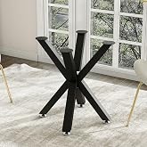 Metal Table Legs 28 Inch, Round Dining Table Base Fits Glass Marble Wood | 1000LBS Capacity, Golden Ratio Easy To Install with Suction Cups, 4 Adjustment Pads, Suitable for Indoor and Outdoor Use