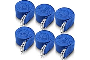 YILLOOG 6 Pcs Yoga Strap for Stretching 8 Ft Yoga Exercise Adjustable Straps Yoga Bands with Safe Adjustable D Ring Buckle for Pilates Gym Workouts Yoga Fitness Improves Sitting Posture
