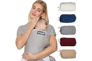 NEOtech Care Baby Wrap Carrier - Cotton - Breathable & Adjustable - For Infant, Newborn, Child, Toddler (Grey)