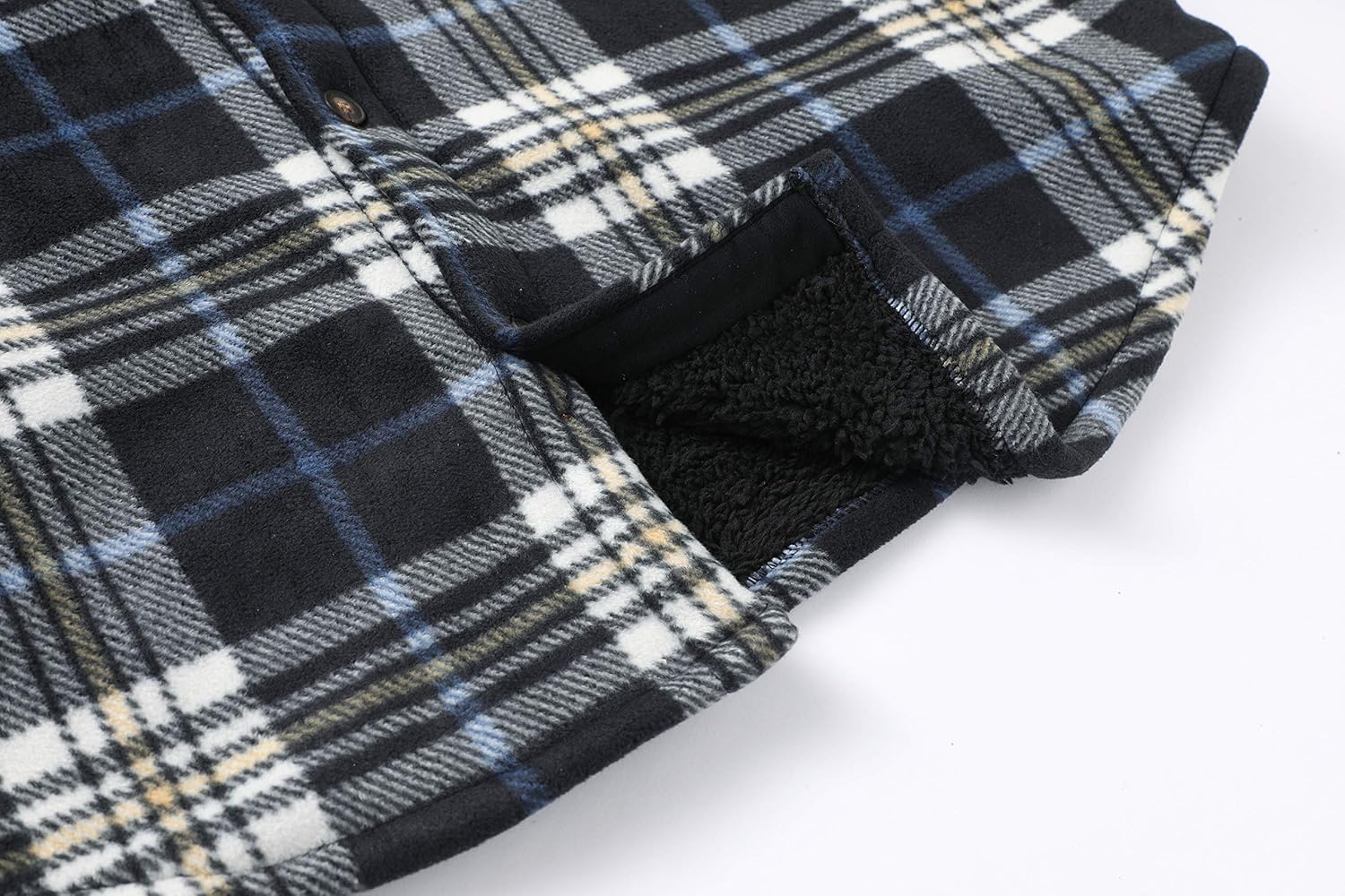 Men's Warm Sherpa Lined Fleece Plaid Flannel Shirt Jacket(All Sherpa Fleece Lined): Clothing