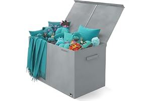 Mindspace Toy Chest for Baby Toys - Stuffed Animal Storage with Lid for Kids Playroom | Large Toy Organizer Box for Boys & Girls - Toy Bin for Living Room | The Oxford Collection, Gray