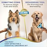 Fur Magic Deshedding Tool & Dematting Comb Bundle – Medium Size view 2