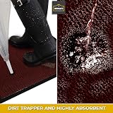 Homatz Indoor Door Mat Heavy Duty Rubber Non Slip Washable 40x60cm Red view 3