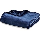 Berkshire Blanket Classic VelvetLoft® Solid Throw Blanket, Lightweight Soft Fuzzy Plush Throw Blanket for Bed and Couch, Dress Blues, 50x60 Inches