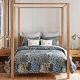 Levtex Home English Forest Navy Reversible King/Cal King Quilt Set (106x92in) and 2 Pillow Shams (36x20in) - Floral - Navy, Green - Rayon King Size Quilt Bedding Set - Lightweight, Soft, Pre-Washed