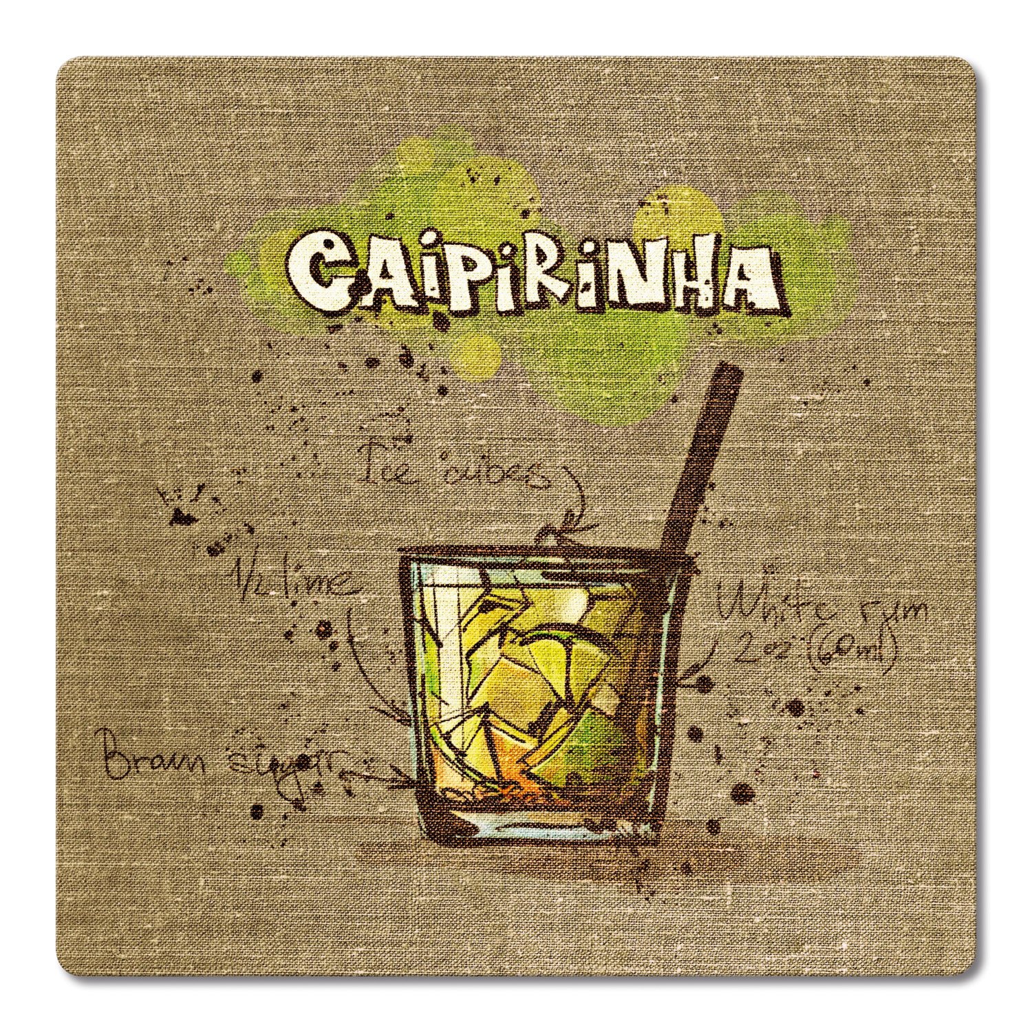 Rectangular dise&ntilde;o de caipirinia de 4 ADDIES &apos Cristal Posavasos Juego de 6&nbsp;Piezas C&oacute;ctel en Caja de Regalo Transparente Parte Trasera de Corcho