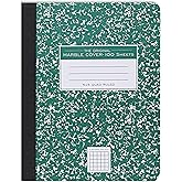 ROARING SPRING Hard Cover Composition Notebook, Graph Rule, 200 Pages | Student School Comp Book, 9.75"x7.5", Green Marble Cover, 80 Sheets of 15 lb White Paper, 5x5 Grid, Center Sewn, Made in USA