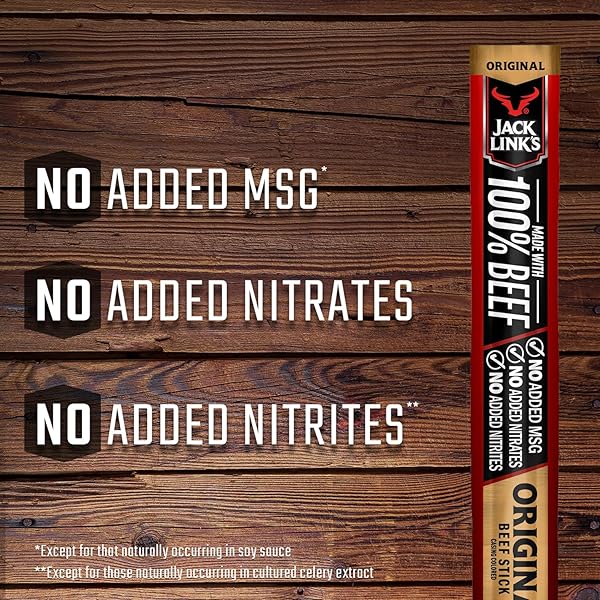 JACK LINK’S BEEF STICKS, ORIGINAL – PROTEIN SNACK, MEAT STICK WITH 5G OF PROTEIN, MEAT SNACK STICKS MADE WITH 100% BEEF, KETO FRIENDLY – 0.92 OZ. (1 COUNT)